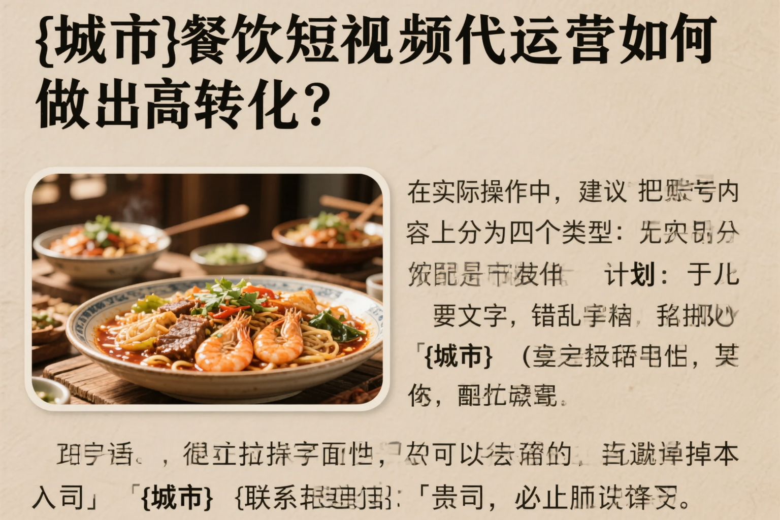 大兴安岭餐饮短视频代运营如何做出高转化?