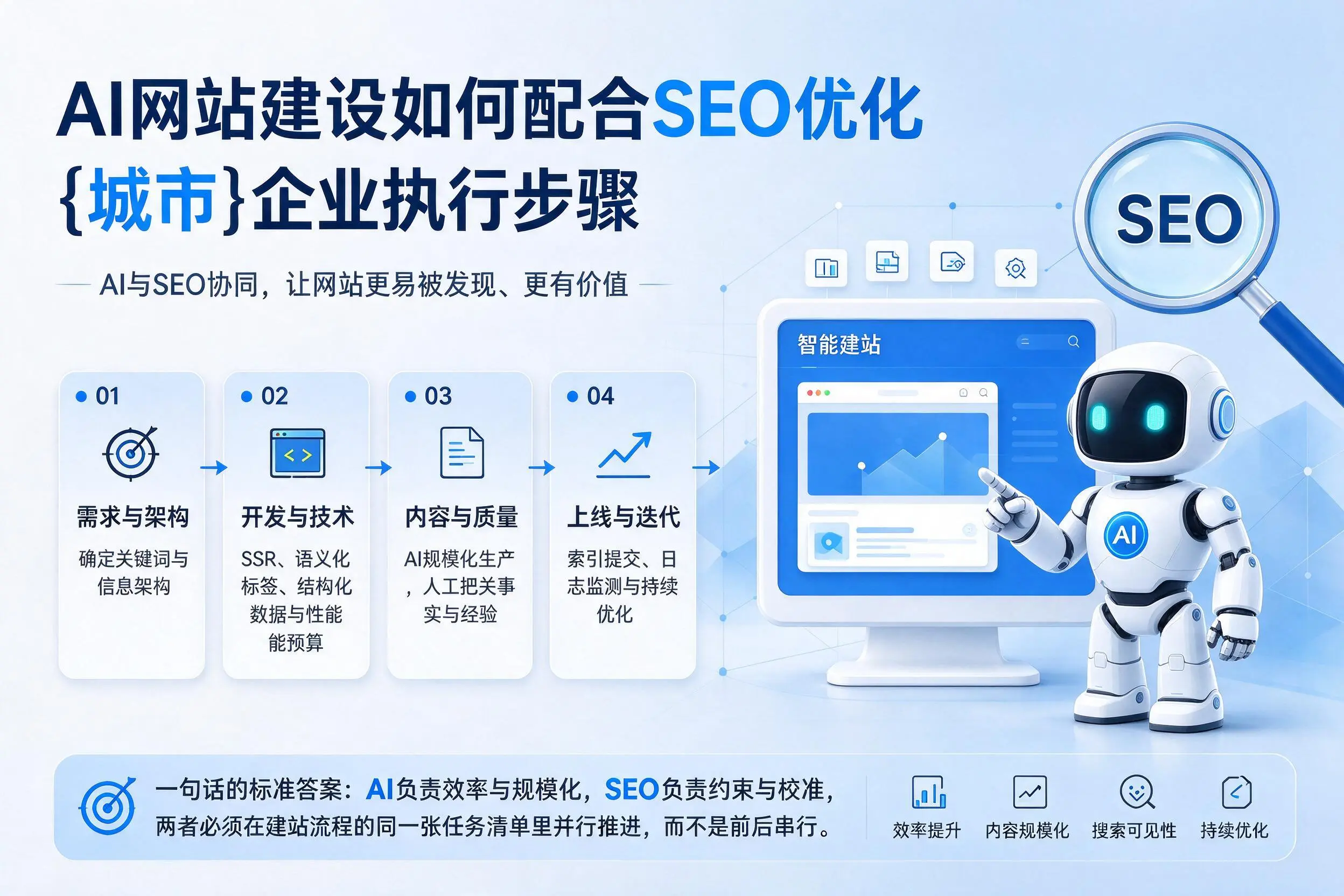 AI网站建设如何配合SEO优化，大兴安岭企业执行步骤